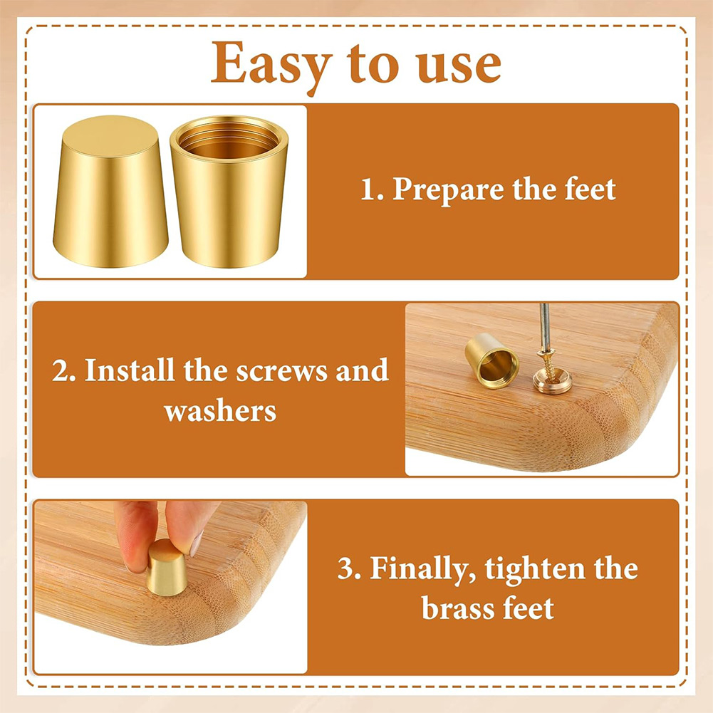 4PCS Brass Cutting Board Feet  - Display Risers Set recension och pris