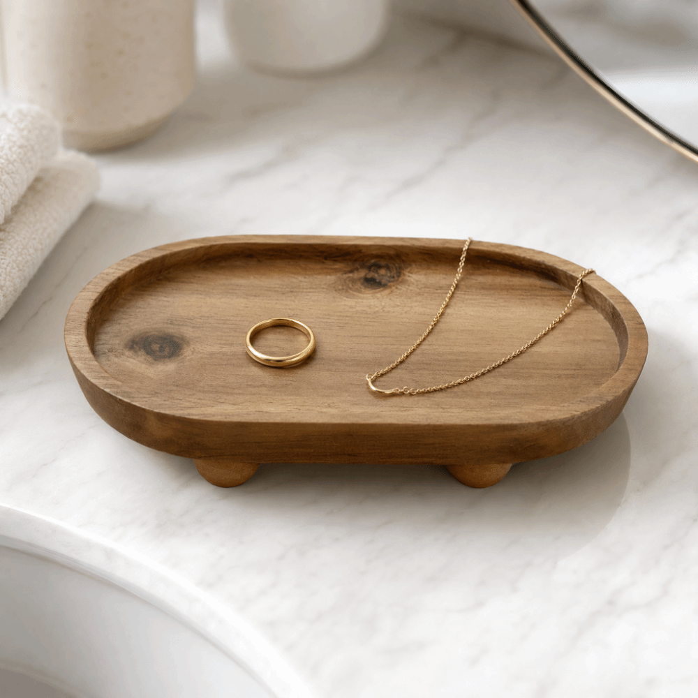 Wooden Oval Elevated Display T - Display Risers Set recension och pris